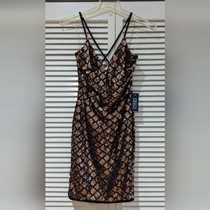 Privy Black with Rose gold sequins dress